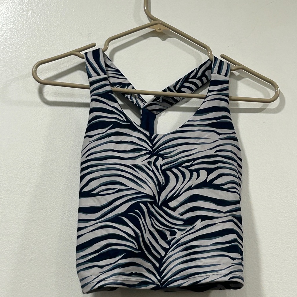 Kyodan Black and White Zebra Print Tank Top